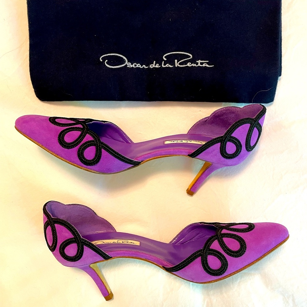 Oscar de la Renta ‘Brendita’ Suede Heels Size 5